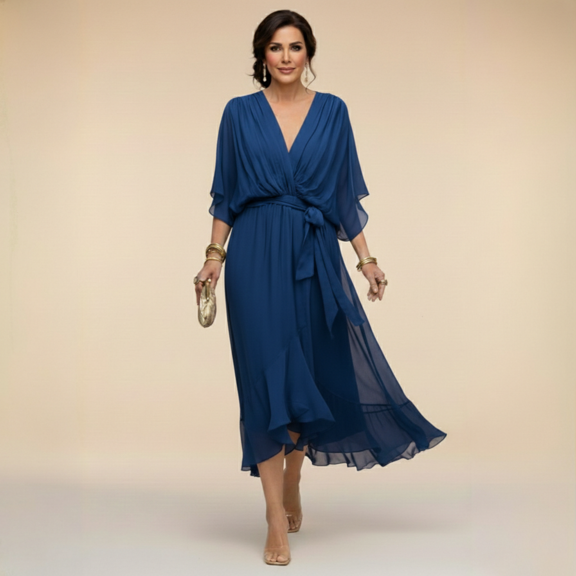 Rebeca | Vestido Midi com Decote em V