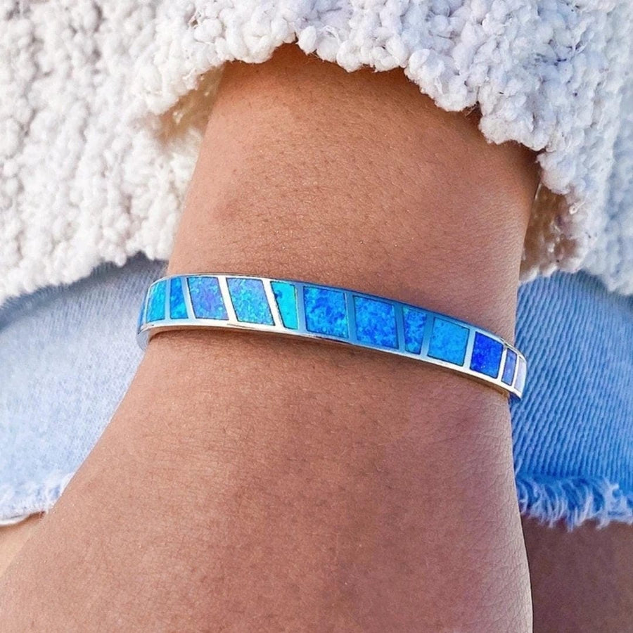 Pulseira Opala Azul Prateada