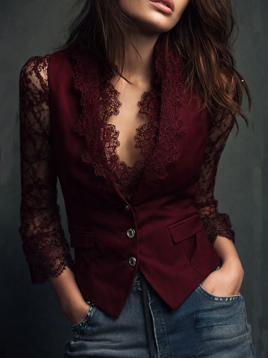 Vitória | Blazer com Mangas Semitransparentes
