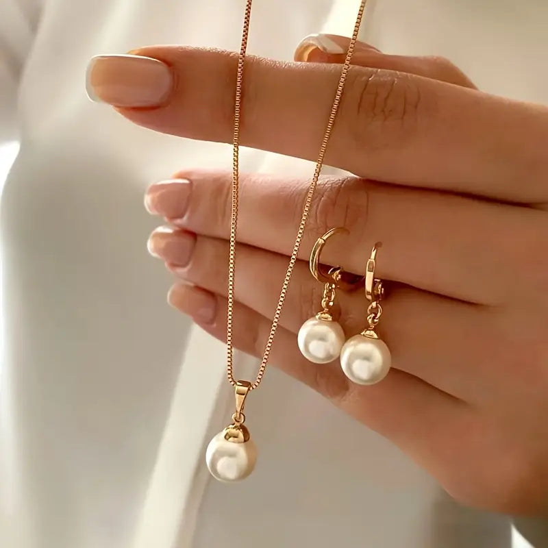 Conjunto de Colar Elegante com Pérolas
