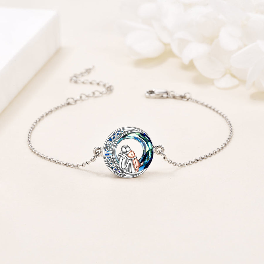 Bracelet ajustable avec breloque Chien en Argent Sterling