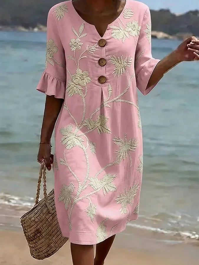 Lúcia™ | Vestido Midi Estampado