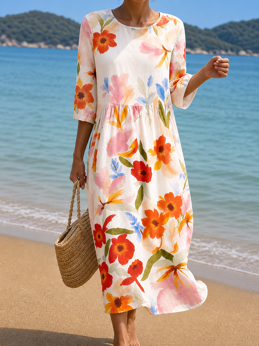 Vera™ | Vestido Midi Estampado