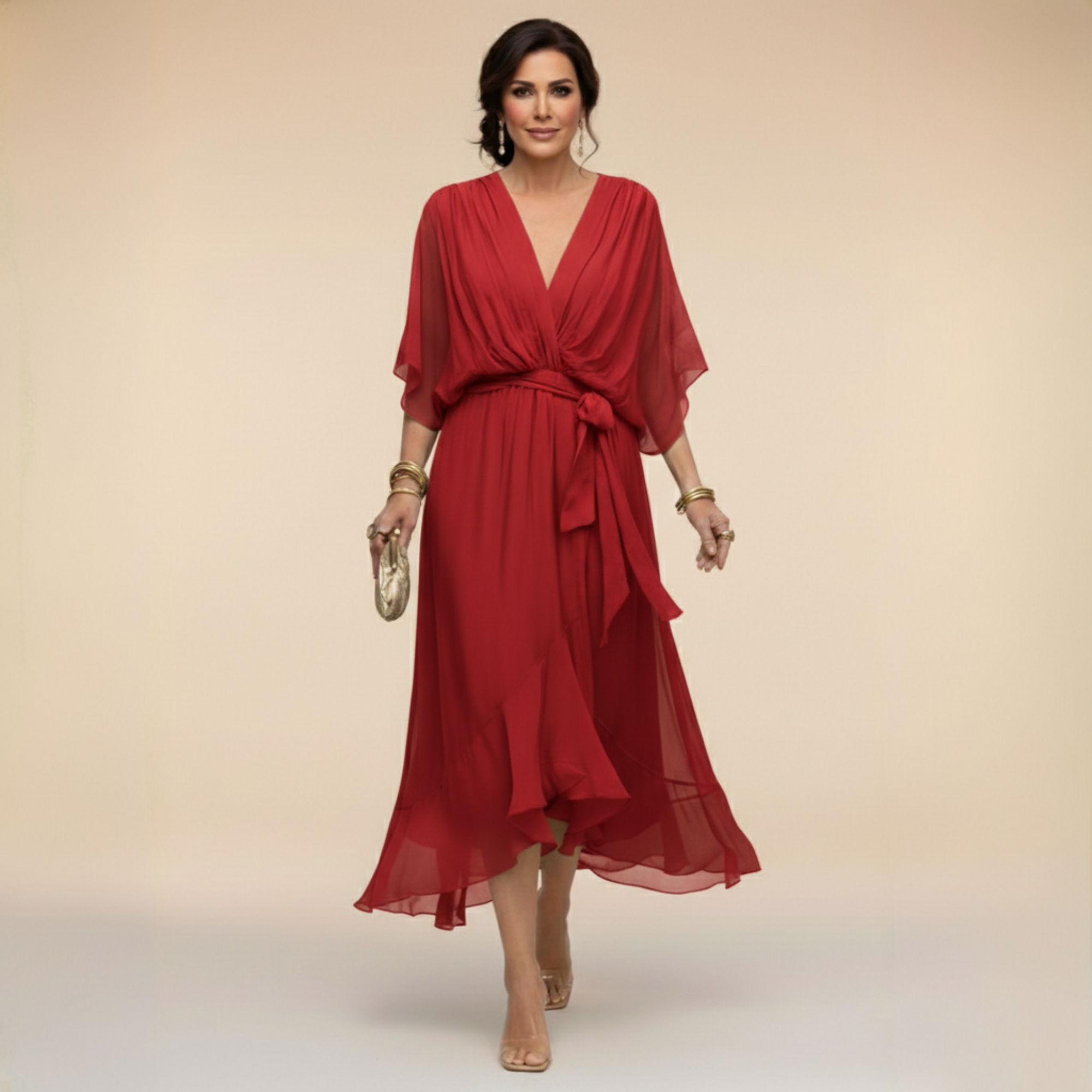 Rebeca | Vestido Midi com Decote em V