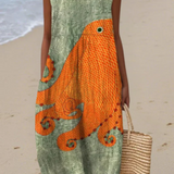 Rita™ | Vestido Midi Oceânico