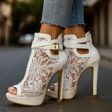 Bernardete | Sapatos de Salto Fino em Renda