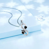 Collier Symbole Infini Cœurs Empreinte de Patte