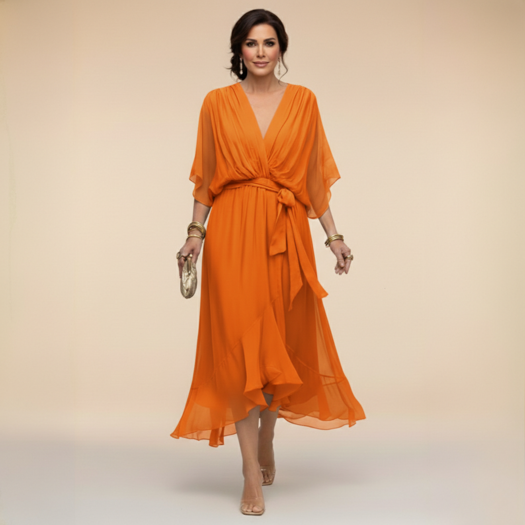 Rebeca | Vestido Midi com Decote em V