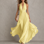 Carminho | Vestido Maxi em Chiffon com Decote Halter