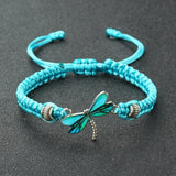Bracelet tissé main Rêves de libellules
