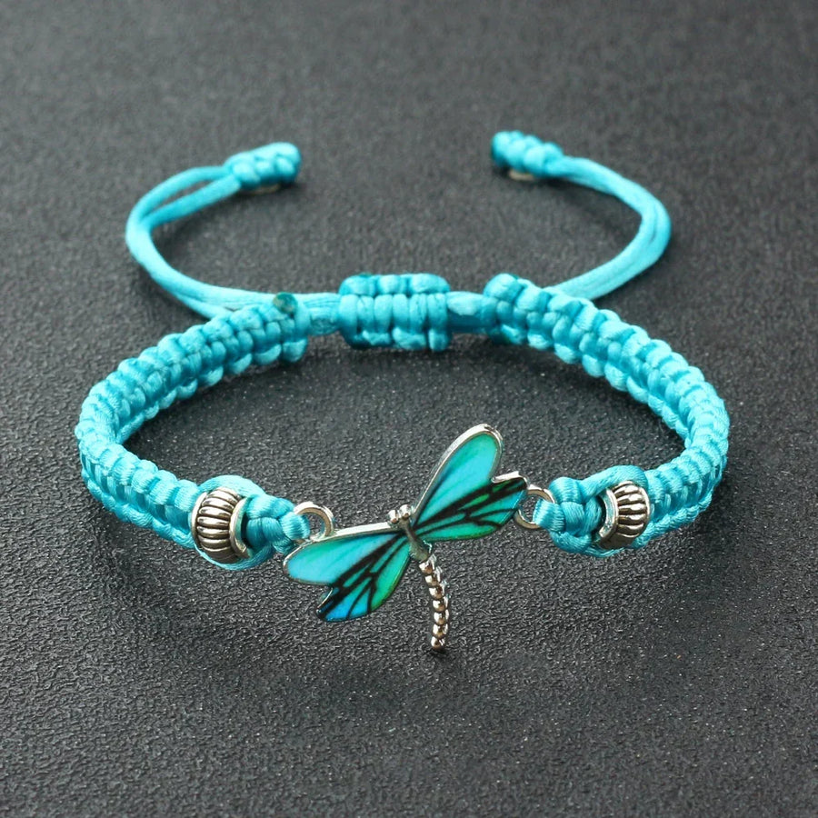 Bracelet tissé main Rêves de libellules