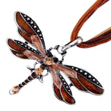 Collier Pendentif Libellule en Cristal