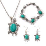Ensemble de bijoux tortue turquoise
