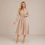 Lisa | Vestido Midi com Cinto Fino