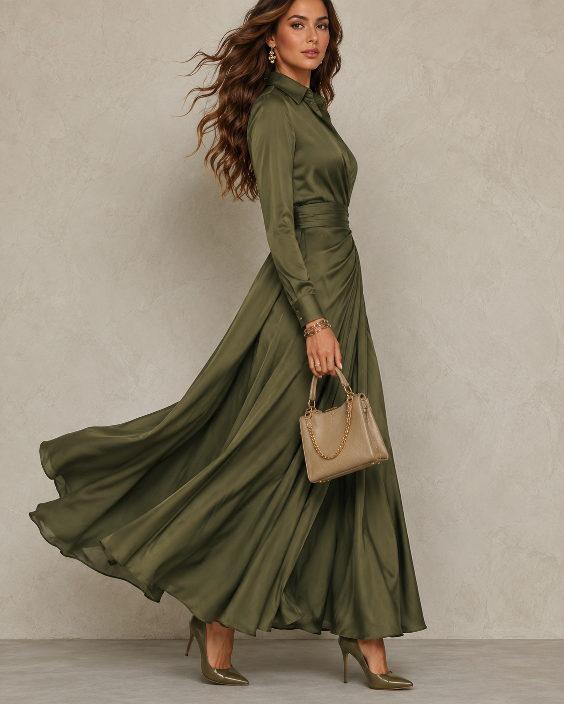 Flor | Vestido Maxi Cruzado Verde