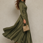Flor | Vestido Maxi Cruzado Verde