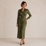 Marcela | Vestido Midi Franzido Estilo T-Shirt