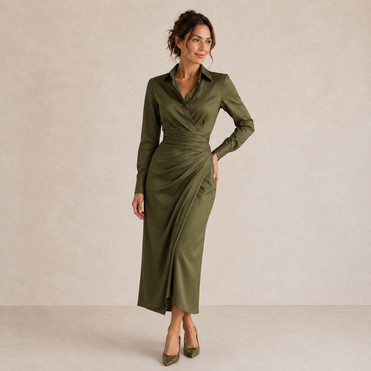 Flor | Vestido Maxi Cruzado Verde
