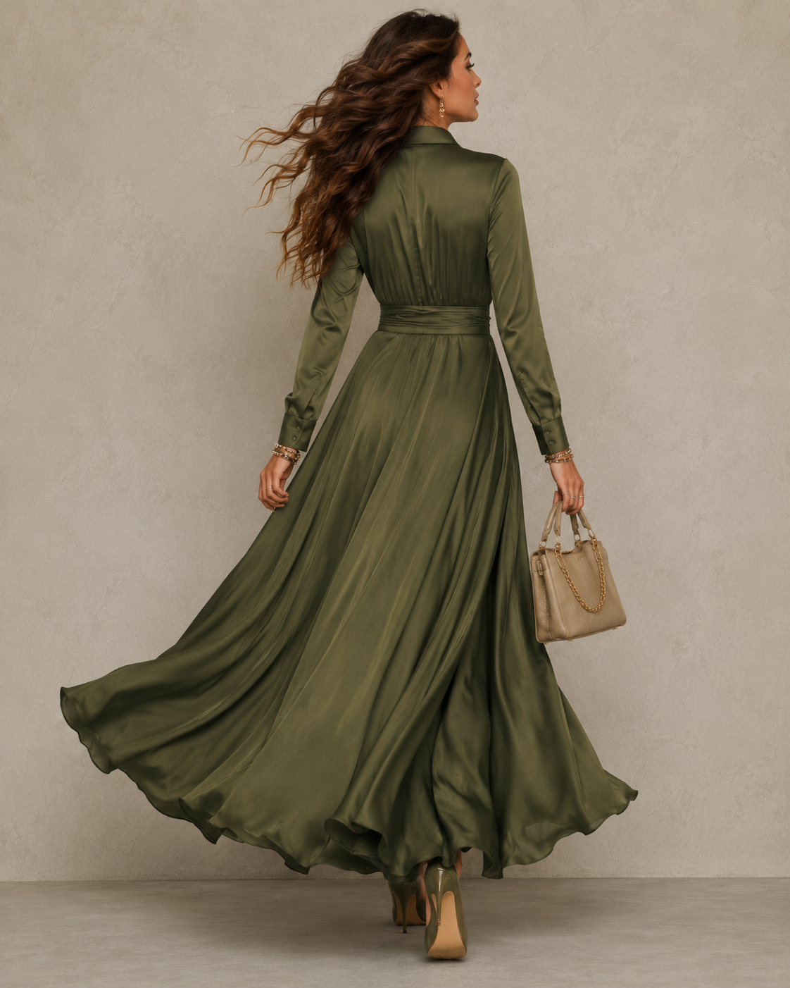 Flor | Vestido Maxi Cruzado Verde