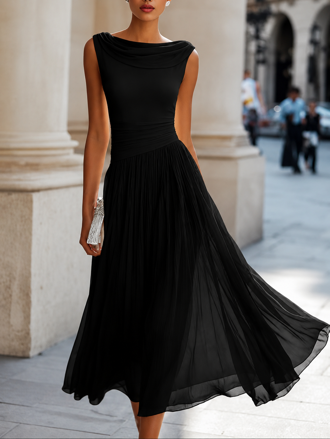 Amanda | Vestido Midi Plissado