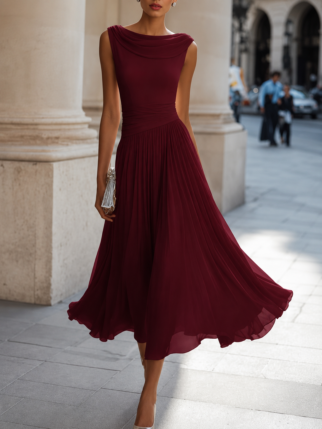 Amanda | Vestido Midi Plissado
