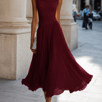 Amanda | Vestido Midi Plissado