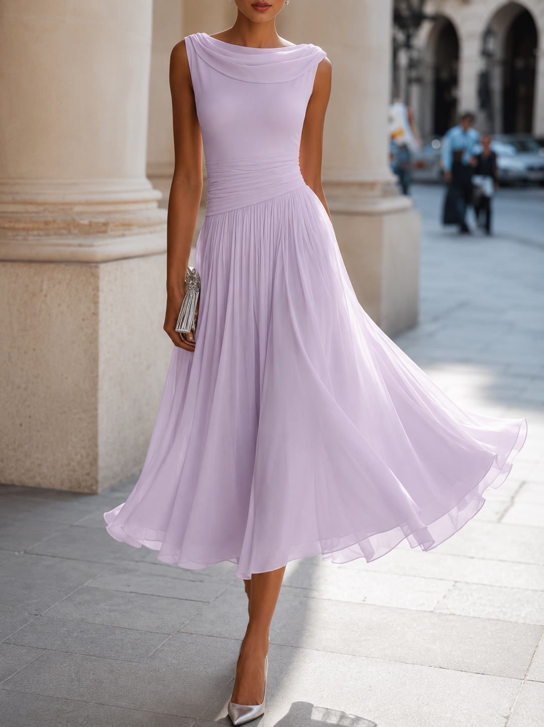 Amanda | Vestido Midi Plissado