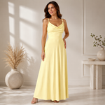 Neuza | Vestido Maxi com Decote Drapeado