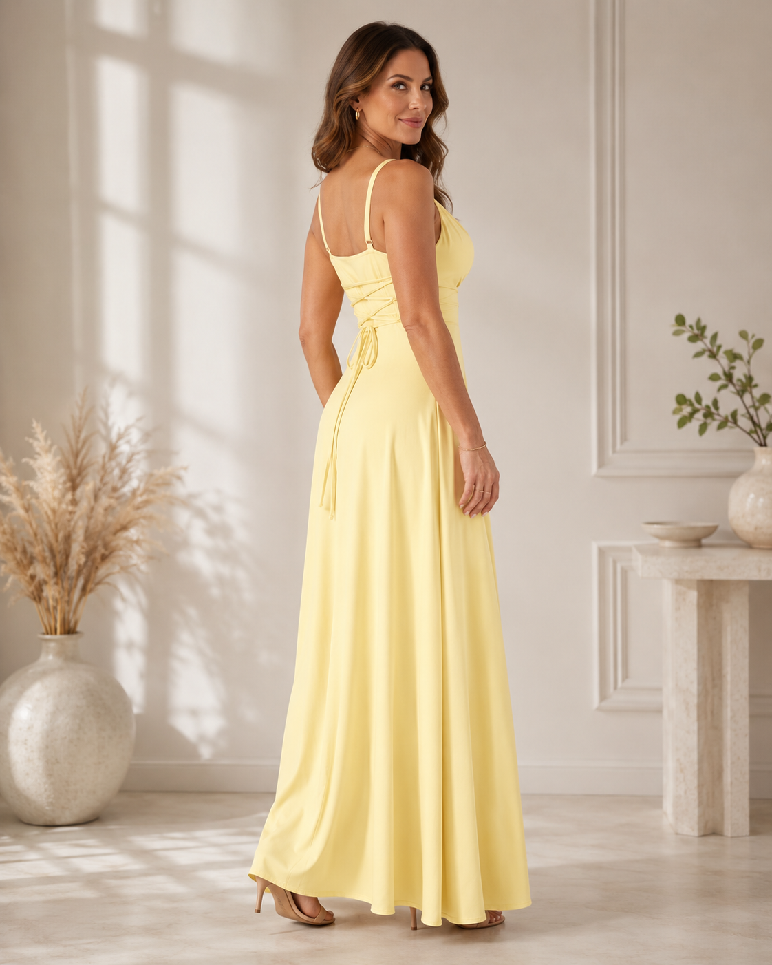 Neuza | Vestido Maxi com Decote Drapeado