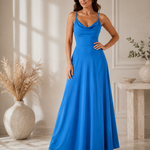 Neuza | Vestido Maxi com Decote Drapeado