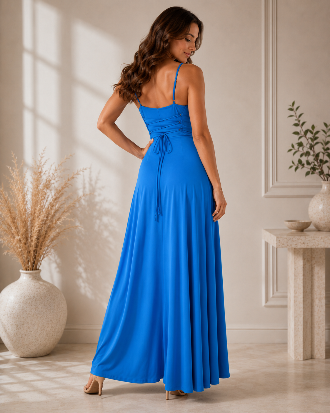 Neuza | Vestido Maxi com Decote Drapeado