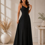 Neuza | Vestido Maxi com Decote Drapeado