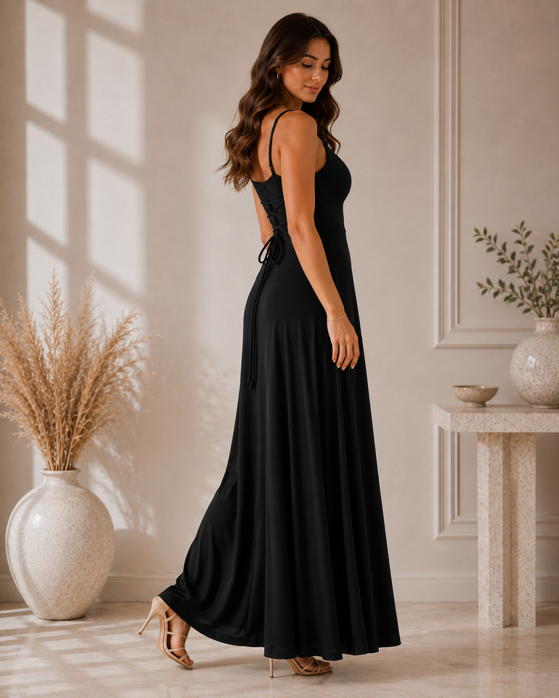 Neuza | Vestido Maxi com Decote Drapeado