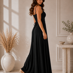 Neuza | Vestido Maxi com Decote Drapeado