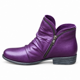 Botins de Salto Baixo com Textura