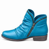 Botins de Salto Baixo com Textura