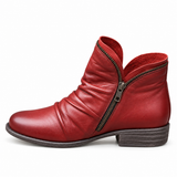 Botins de Salto Baixo com Textura