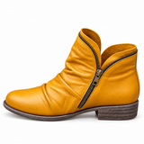 Botins de Salto Baixo com Textura