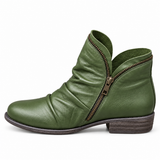Botins de Salto Baixo com Textura