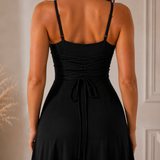 Neuza | Vestido Maxi com Decote Drapeado