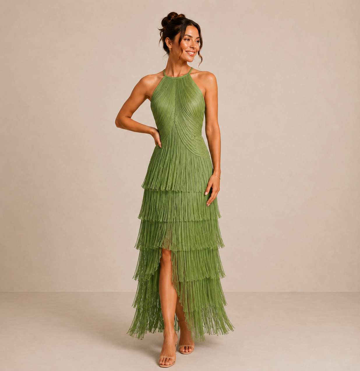 Milena | Vestido Midi de Manga Comprida