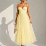 Gina | Vestido Midi com Cintura Marcada