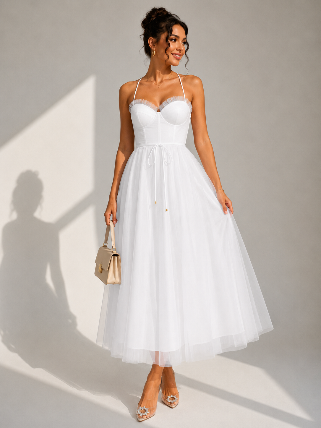 Gina | Vestido Midi com Cintura Marcada
