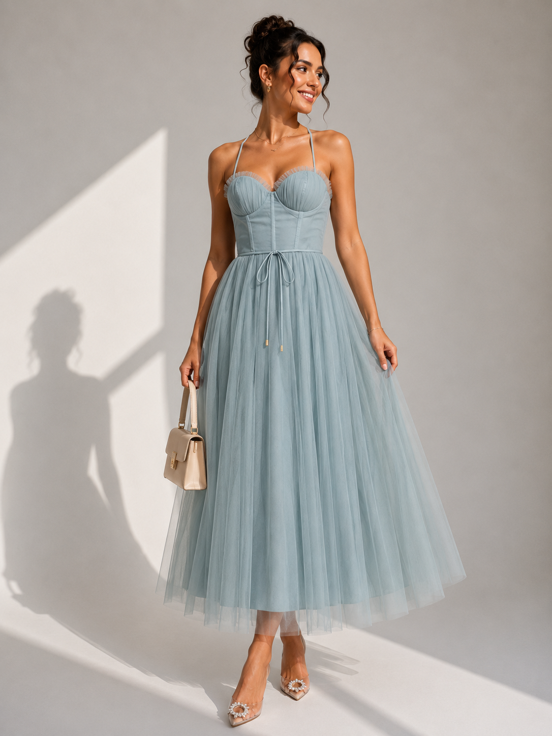 Gina | Vestido Midi com Cintura Marcada