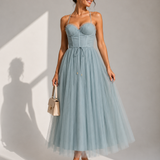 Gina | Vestido Midi com Cintura Marcada