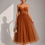 Gina | Vestido Midi com Cintura Marcada
