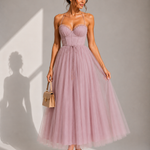 Gina | Vestido Midi com Cintura Marcada