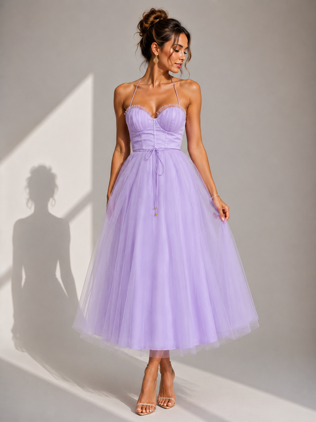 Gina | Vestido Midi com Cintura Marcada
