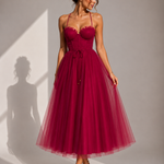 Gina | Vestido Midi com Cintura Marcada