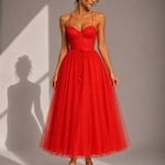 Gina | Vestido Midi com Cintura Marcada